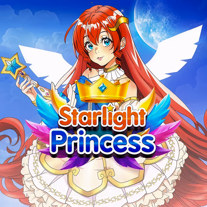 Starlight Princess anime-style slot with magical princess character and multiplier feature for explosive payouts